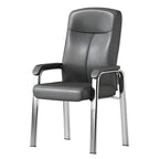Sedia da ufficio HomeyFad moderna in pelle e metallo a 4 gambe con braccioli