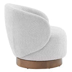 Poltrona a botte girevole imbottita Spruce&Spring con base in legno