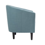 Set di 2 Poltrone Club con Braccioli in Lino a Botte Moderne