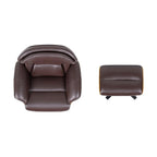 Jovan 31.5 Poltrona reclinabile in vera pelle con pouf