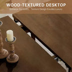 Set da Pranzo Moderno - Tavolo 80" + 6 Sedie Imbottite, Struttura in Legno Massello, Capacità Tavolo 400 libbre, Facile Montaggio