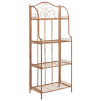 SAFAVIEH Bryn Scaffale da panettiere da esterno a 4 ripiani in ferro battuto vittoriano - 25 pollici L x 15 pollici P x 63 pollici H - 25 L x 15 P x 63 H