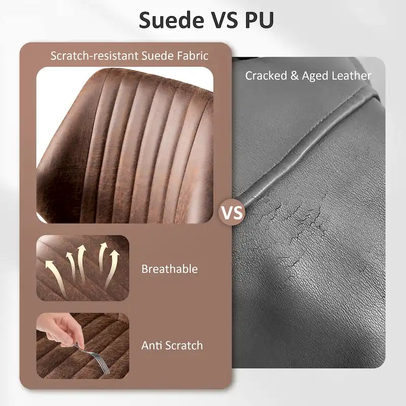 Sedia da ufficio ergonomica in pelle scamosciata Sedia da scrivania Supporto lombare