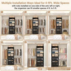 Besiost Sistema Organizer per Armadio in Legno 4-9 piedi con 4 Cassetti, 4 Aste Appendiabiti e Torri Scaffale