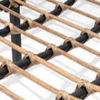 Divanetto due posti Double Papasan con cuscino, in rattan PE per tutte le stagioni e struttura in metallo per interni ed esterni