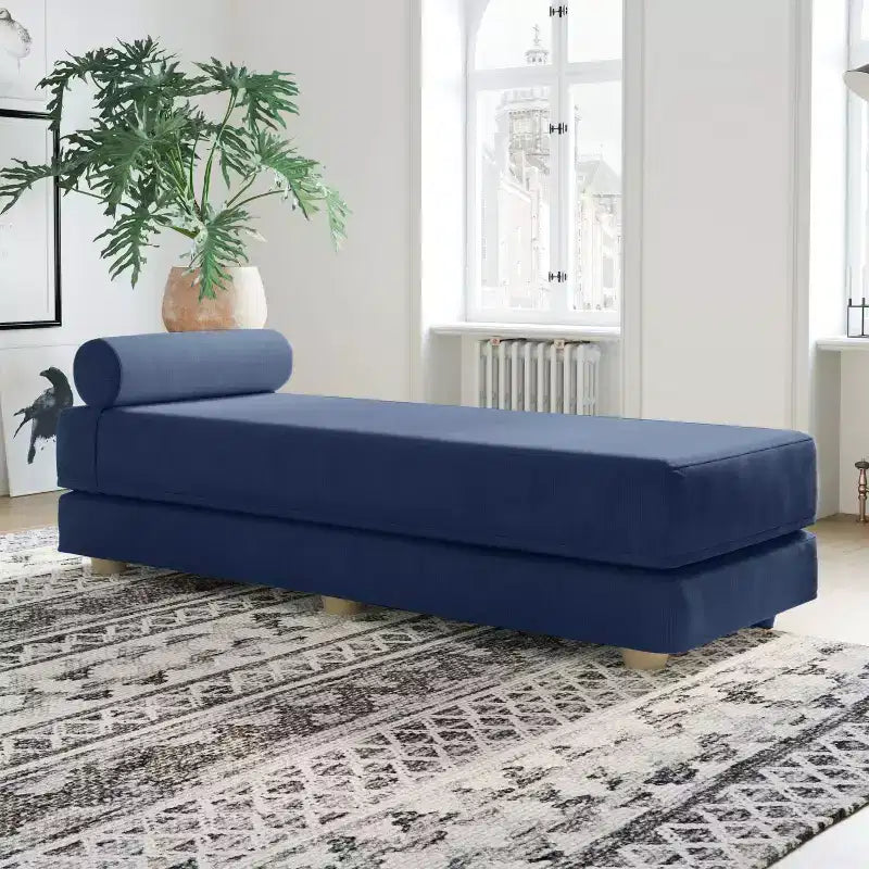 Divano letto / Letto estraibile queen-size - Microvelluto