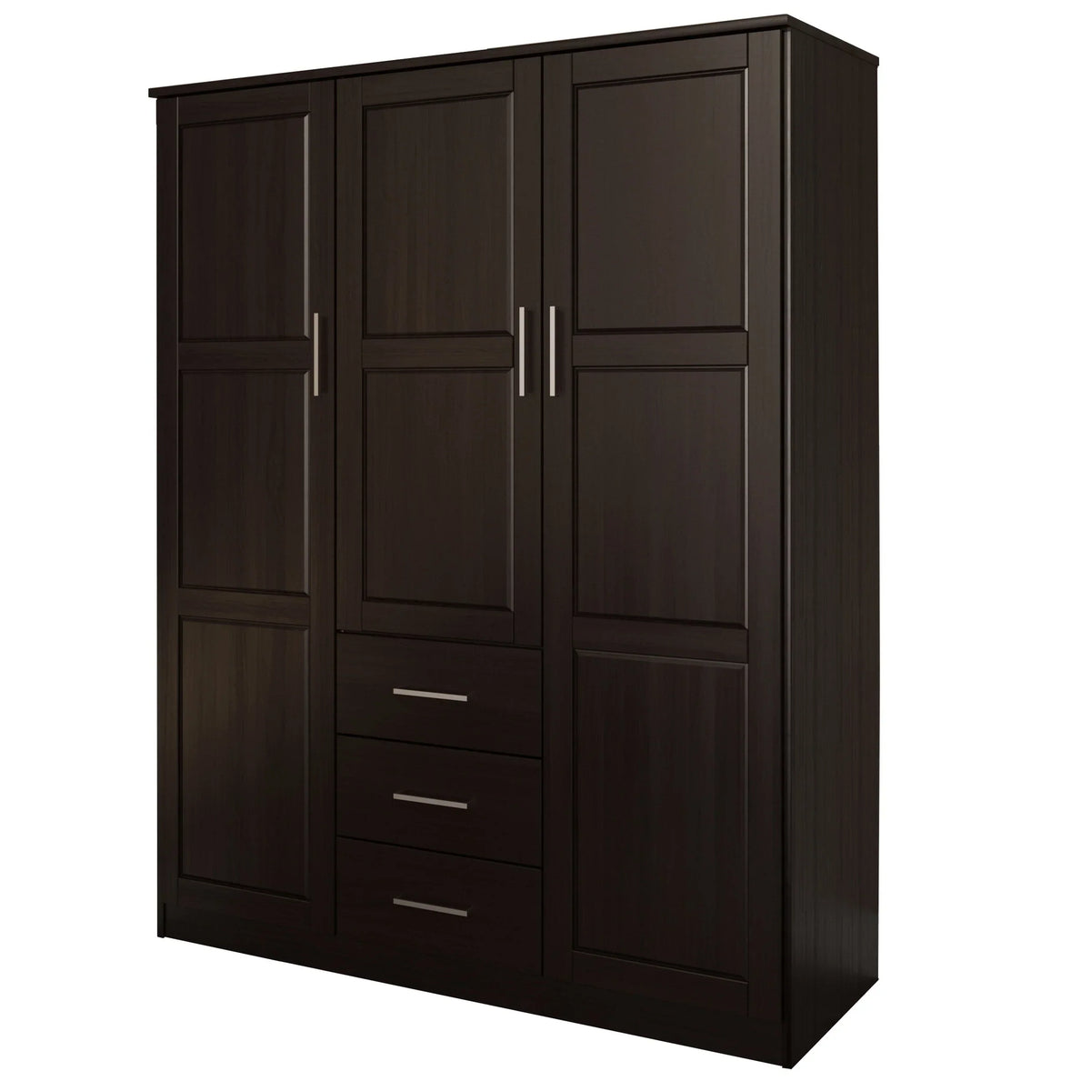 Palace Imports Armadio a 3 ante Cosmo 100% legno massello con ante in legno massello o a specchio
