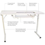 SewingRite SewStation 101, Tavolo da cucito pieghevole portatile con gambe in acciaio, Bianco - Perfetto per Casa, Ufficio e Attività Commerciali