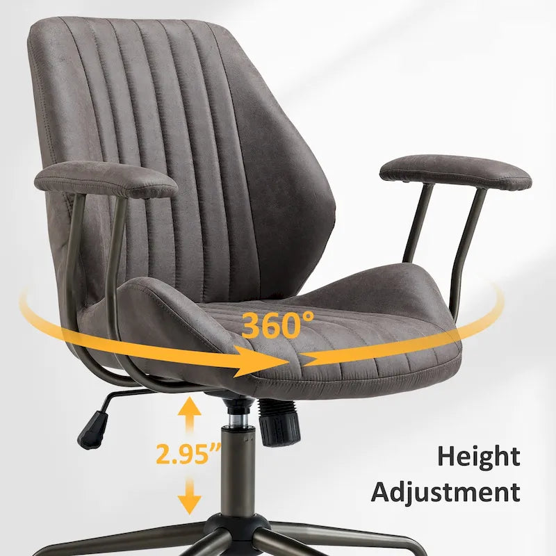 Sedia da ufficio ergonomica in pelle scamosciata Sedia da scrivania Supporto lombare