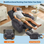 Poltrona reclinabile manuale, poltrona reclinabile ergonomica in tessuto traspirante con tasche laterali, divano singolo, adatta per soggiorno e camera da letto