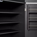 Dispensa Alta da Cucina con Prese di Corrente, Grande Credenza Autoportante con Supporto per Microonde, Cassetti, Scaffali, Portabottiglie e Ante con Ripiani