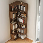 Libreria ad angolo in legno multistrato con 6 ripiani