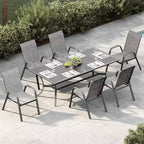 Chaises de patio, Lot de 4/6 chaises de salle à manger empilables d'extérieur en textilène léger résistant aux intempéries avec accoudoirs pour jardin, terrasse de piscine