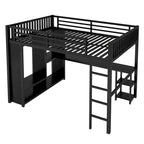 Struttura letto a soppalco full XL con armadio integrato