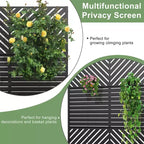 MAYEERTY Fioriera con traliccio in ferro nero Linea parallela 01 Stile combinato classico a persiana 183x119x41 cm Set da 3 pezzi