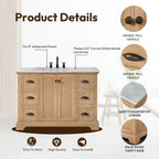 Mobile bagno Hervas con top in marmo naturale senza specchio
