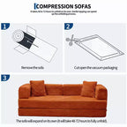 Canapé-lit convertible 5-en-1 80.7 – Côtelé, 1200 lbs, Aucun assemblage requis