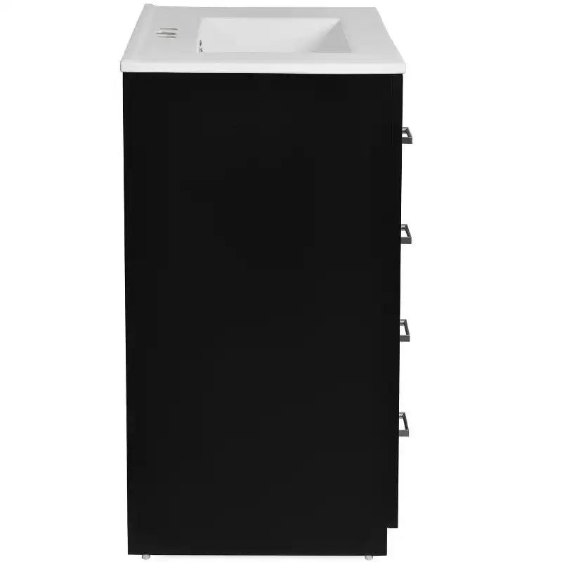 Mobile bagno singolo da 76 cm con lavabo, armadietto e 3 cassetti – Nero / Blu / Verde / Indaco / Bianco