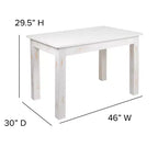 Flash Furniture Tavolo da Pranzo Rettangolare Rustico in Pino Massiccio 46 x 30