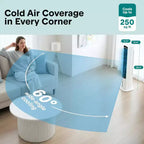 Refroidisseur d'air évaporatif portable SereneLife – Réservoir d'eau amovible de 5 L – Blanc