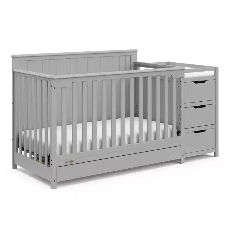 Culla e Fasciatoio Convertibili 5-in-1 con Cassetto