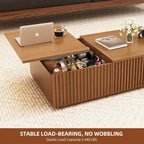 51.1 Tavolino da caffè Mid-Century Modern con piano sollevabile, tavolino rettangolare in noce per soggiorno